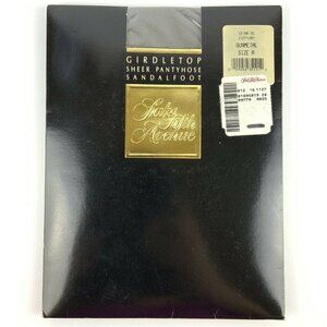 Saks Fifth Avenue Pantyhose Size A Gunmetal Gray Girdletop Sheer Sandalfoot